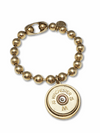 12 Gauge Shotshell Big Ball Chain Gold Charm Bracelet