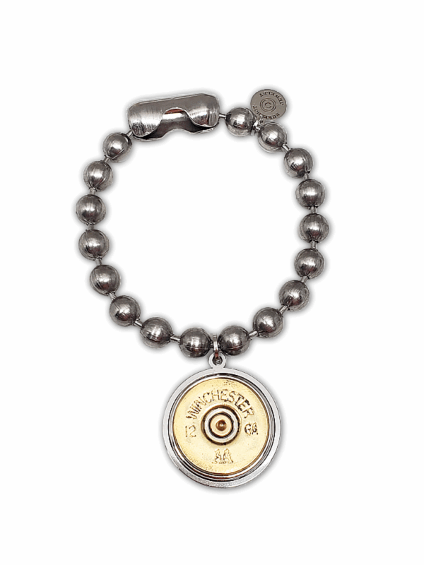 12 Gauge Shotshell Big Ball Chain Gold Charm Bracelet