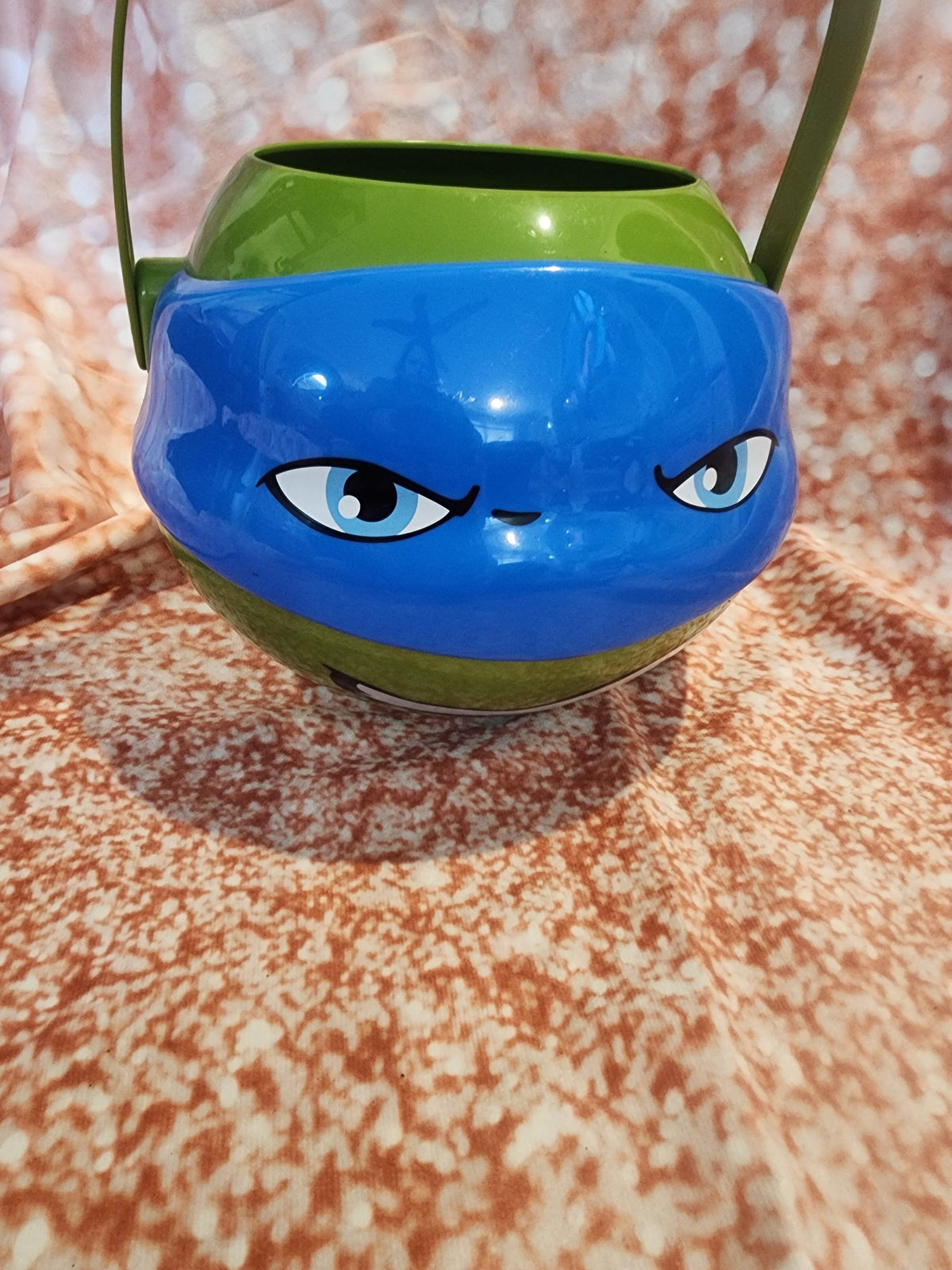 Leonardo TMNT Teenage Mutant Ninja Turtle Viacom  Candy Carry Bucket  Halloween