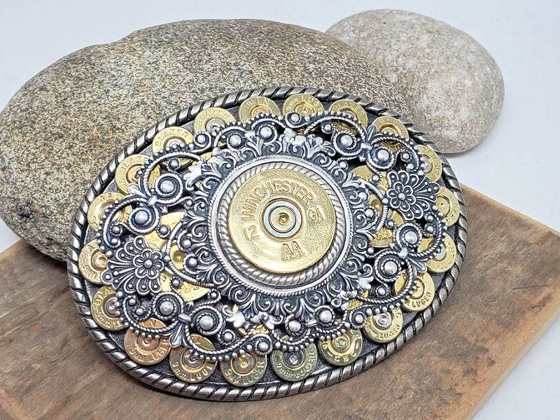 LADIES Oval Bullet & Shotshell Belt Buckle