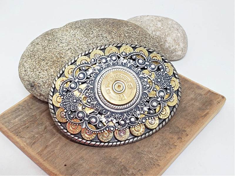 LADIES Oval Bullet & Shotshell Belt Buckle