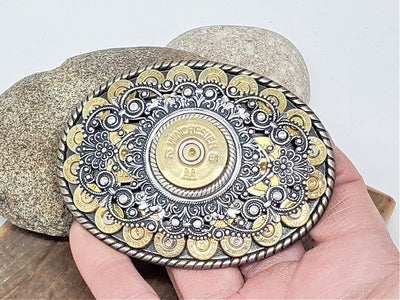 LADIES Oval Bullet & Shotshell Belt Buckle