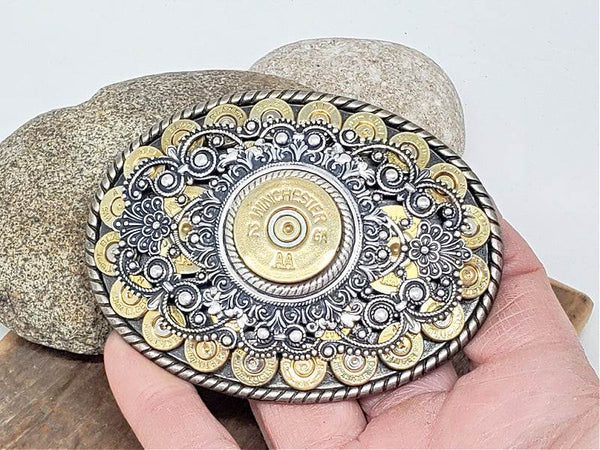 LADIES Oval Bullet & Shotshell Belt Buckle