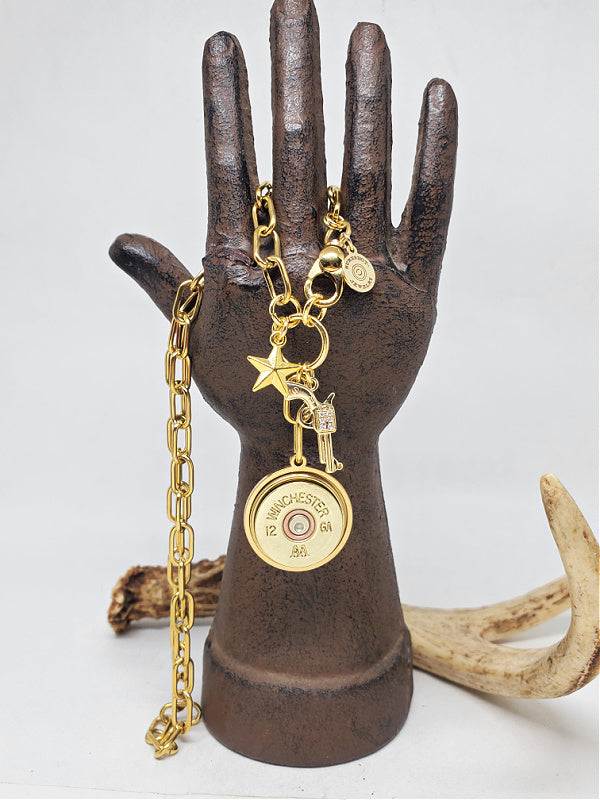 12 Gauge GOLD Paperclip Chain Charm Necklace
