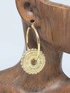 12 Gauge Shotshell Diamond Studded Gold Hoop Earrings