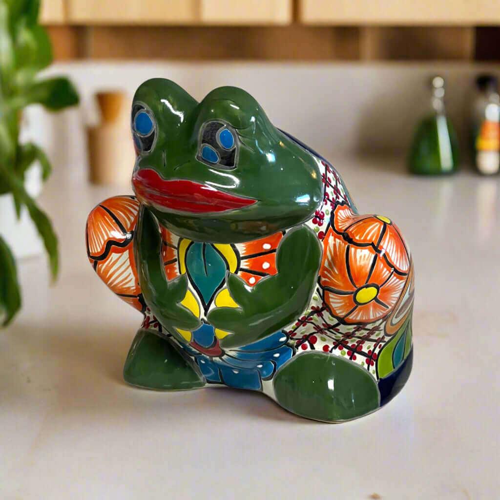 Talavera Frog Planter | Colorful Handmade Mexican Pottery