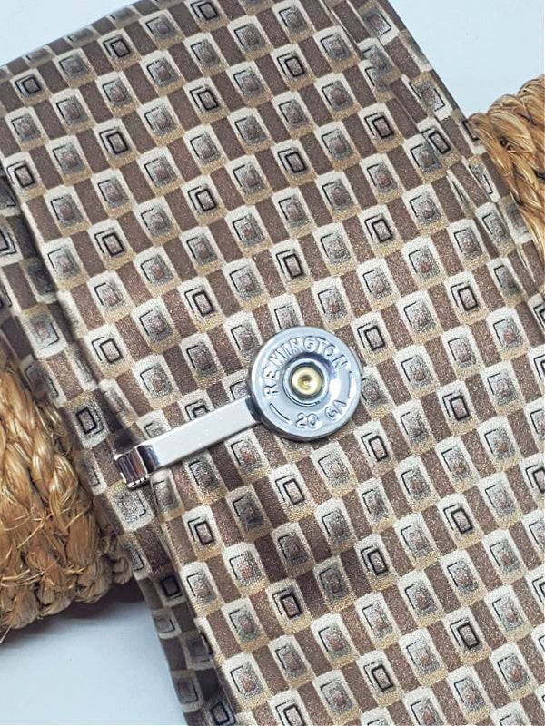 20 Gauge Shotshell Silver Tie Bar/Tie Clip