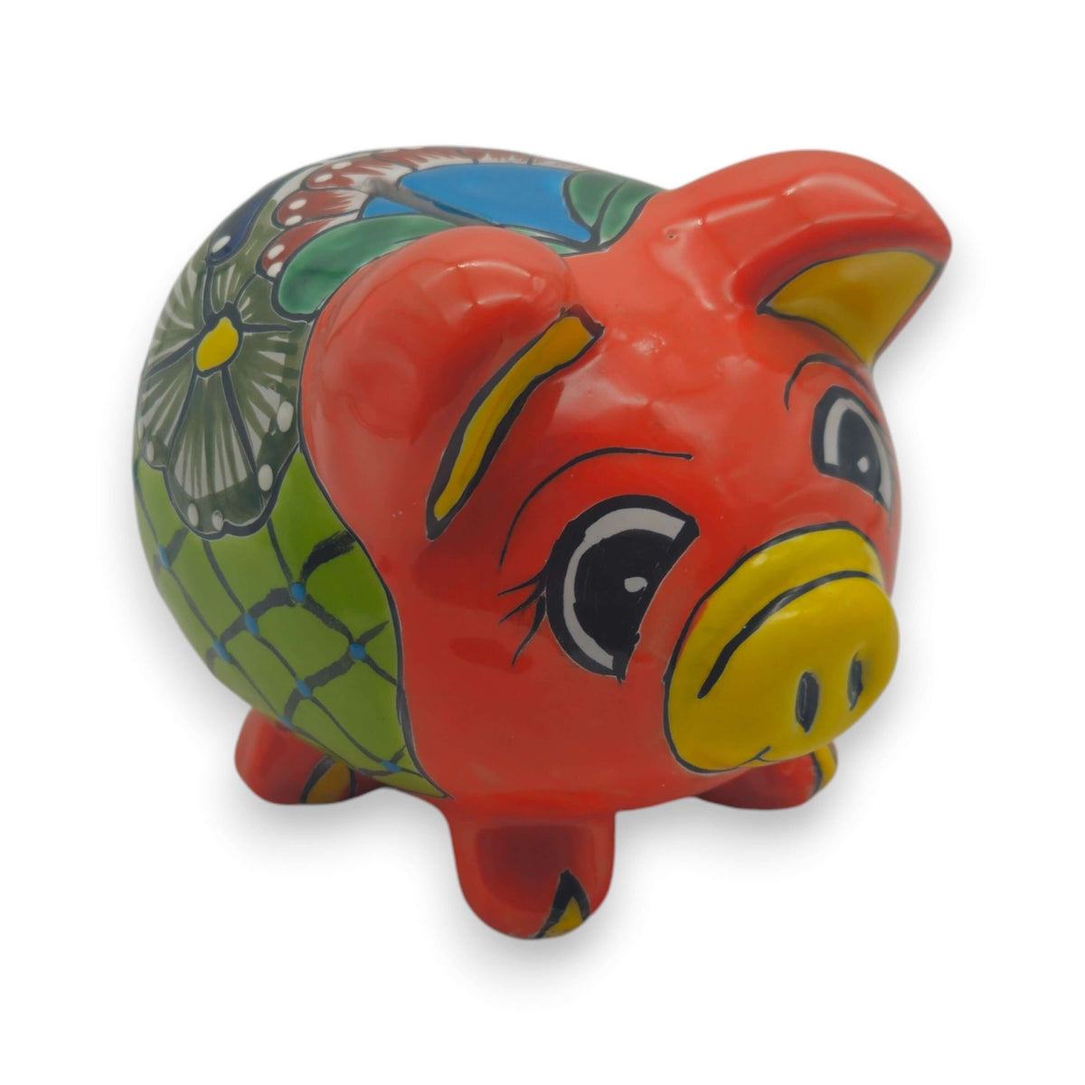 Colorful Talavera Piggy Bank | Mexican Ceramic Coin Holder