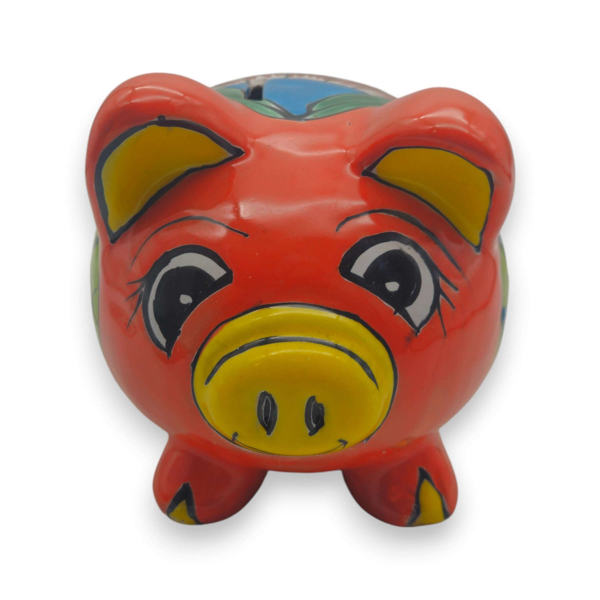 Colorful Talavera Piggy Bank | Mexican Ceramic Coin Holder