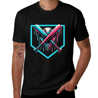 Drip Boys Baseball Bat And  Heathered Texture T-Shirt