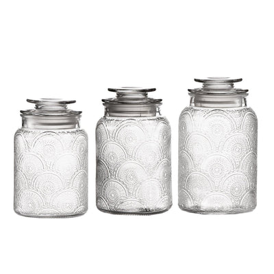 Canister Set 3-Piece Glass Jars