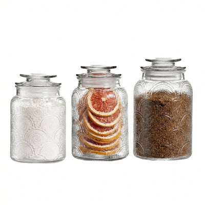 Canister Set 3-Piece Glass Jars