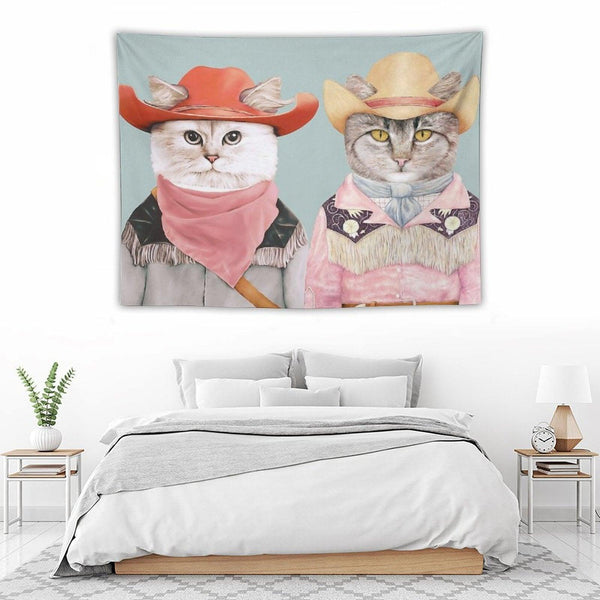 Cowboy Cats Tapestry