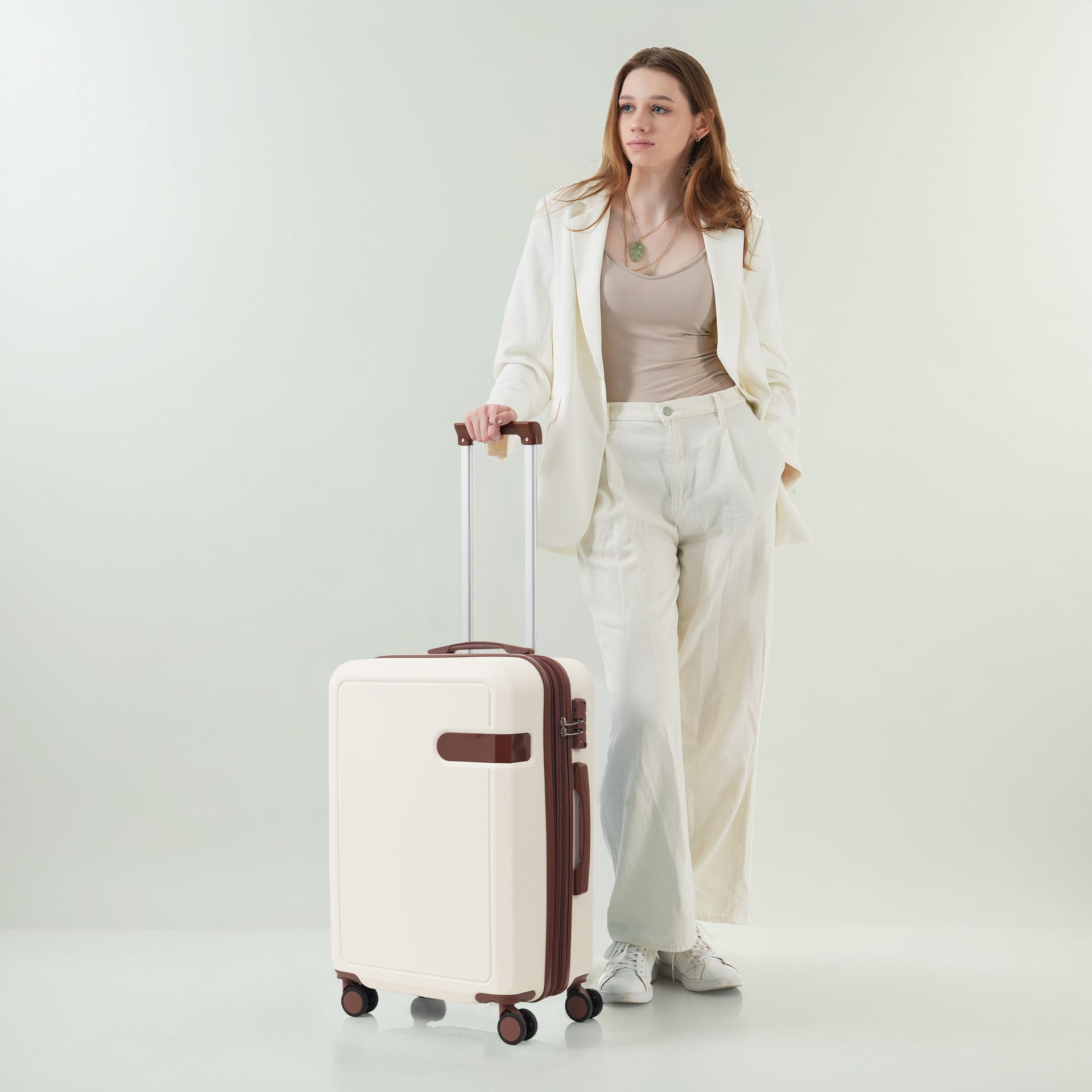 4 Piece Luggage Set with Compression Packing Cubes for Suitcase Expanable Spinner Wheels Lightweight Suitcase with TSA Lock 16 IN+20IN+24IN+28IN
