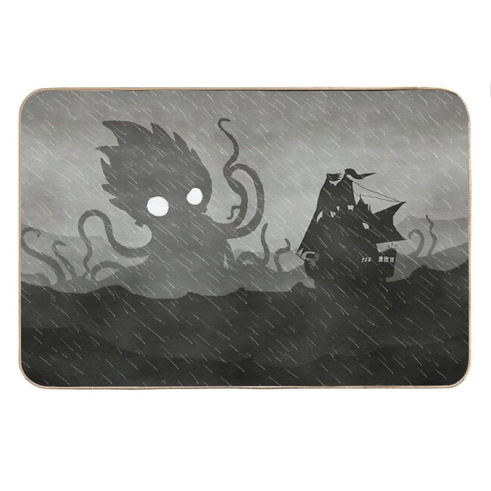 Rainy Ship & Kraken Bath Mat