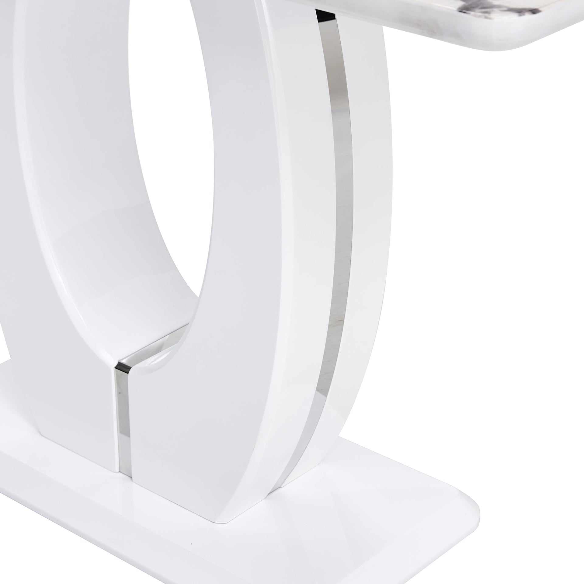 Modern Simple Glossy White Rectangular Counter Bar Table MDF 47.24 x 18.11 x 29.52 Inches