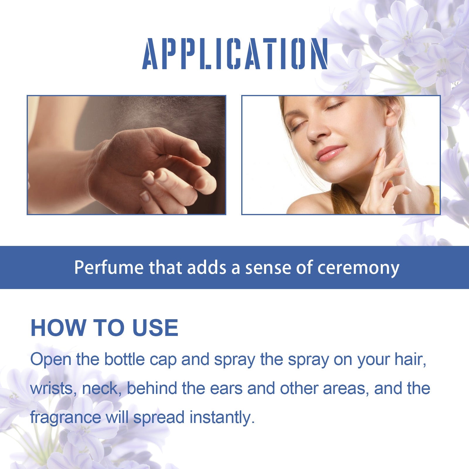 Violet Perfume Spray, Fresh Light Fragrance Behind Ears And Wrist Lasting Charm Perfume