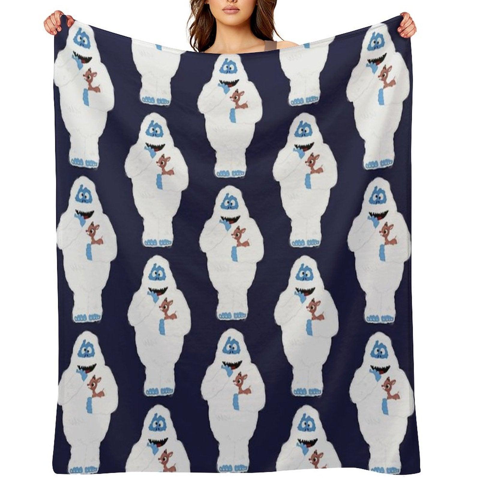 Classic Christmas Abominable Snowman with Rudolph © GraphicLoveShop Throw Blanket