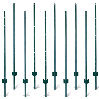 Fence posts ranging from 5 feet to 10 bags, heavy-duty metal fence posts with U-shaped grooves