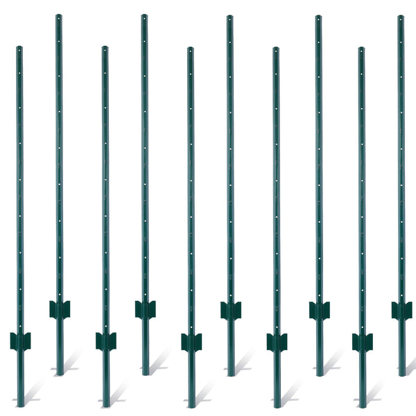 Fence posts ranging from 5 feet to 10 bags, heavy-duty metal fence posts with U-shaped grooves
