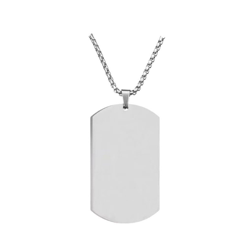 European and American high-end stainless steel military brand necklace engraved pendant jewelry