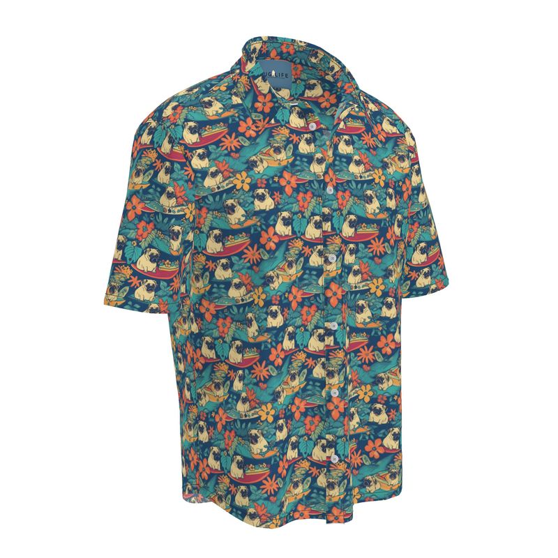 Grumpy Pug Aloha Camp Shirt