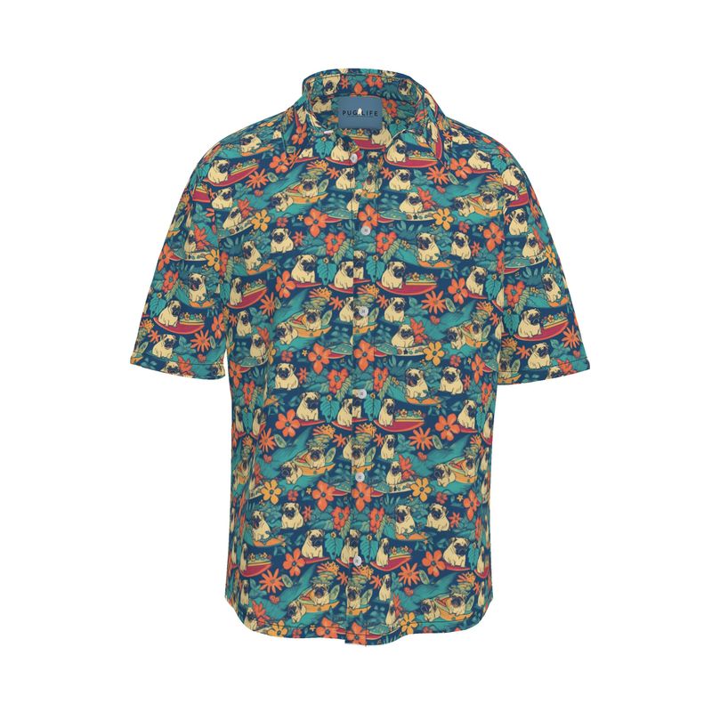 Grumpy Pug Aloha Camp Shirt