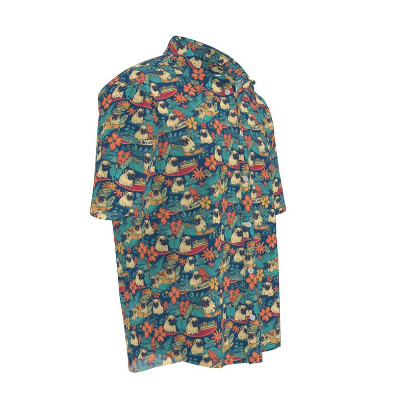 Grumpy Pug Aloha Camp Shirt