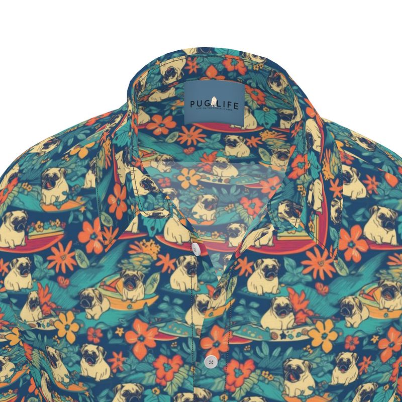 Grumpy Pug Aloha Camp Shirt