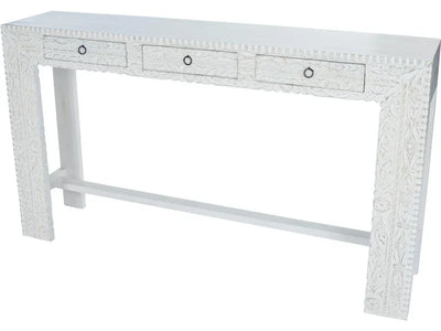 Janta Rectangular Console Table in White