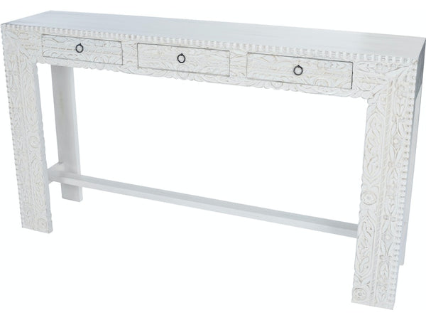 Janta Rectangular Console Table in White