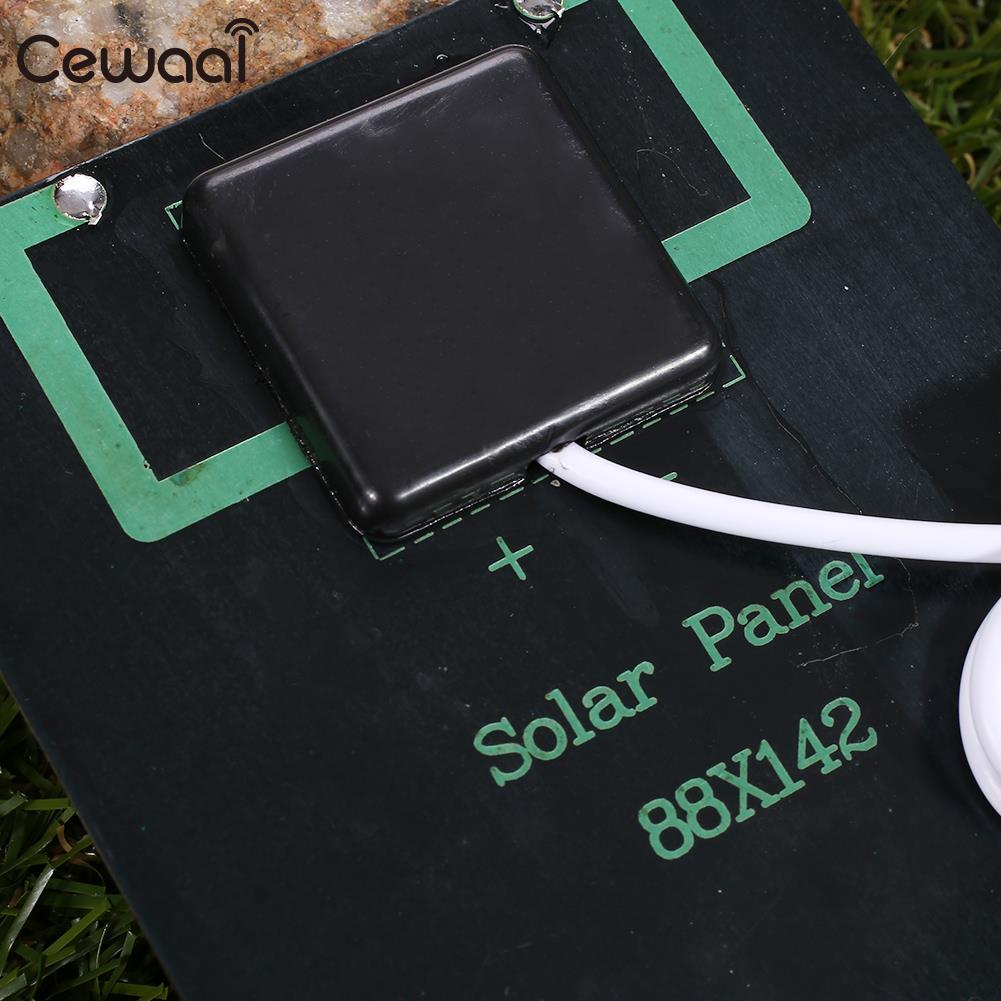 Cewaal USB Solar Panel 5W 5V Polysilicon USB Port Fast Charger Mobile Phone Portable Solar Generator