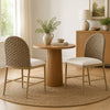 Farmhouse Dining Chairs Set of 2 - Beige+Brown