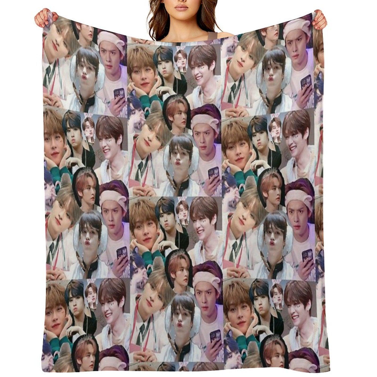 Lee Know Collage Throw Blanket