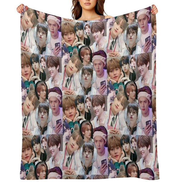 Lee Know Collage Throw Blanket