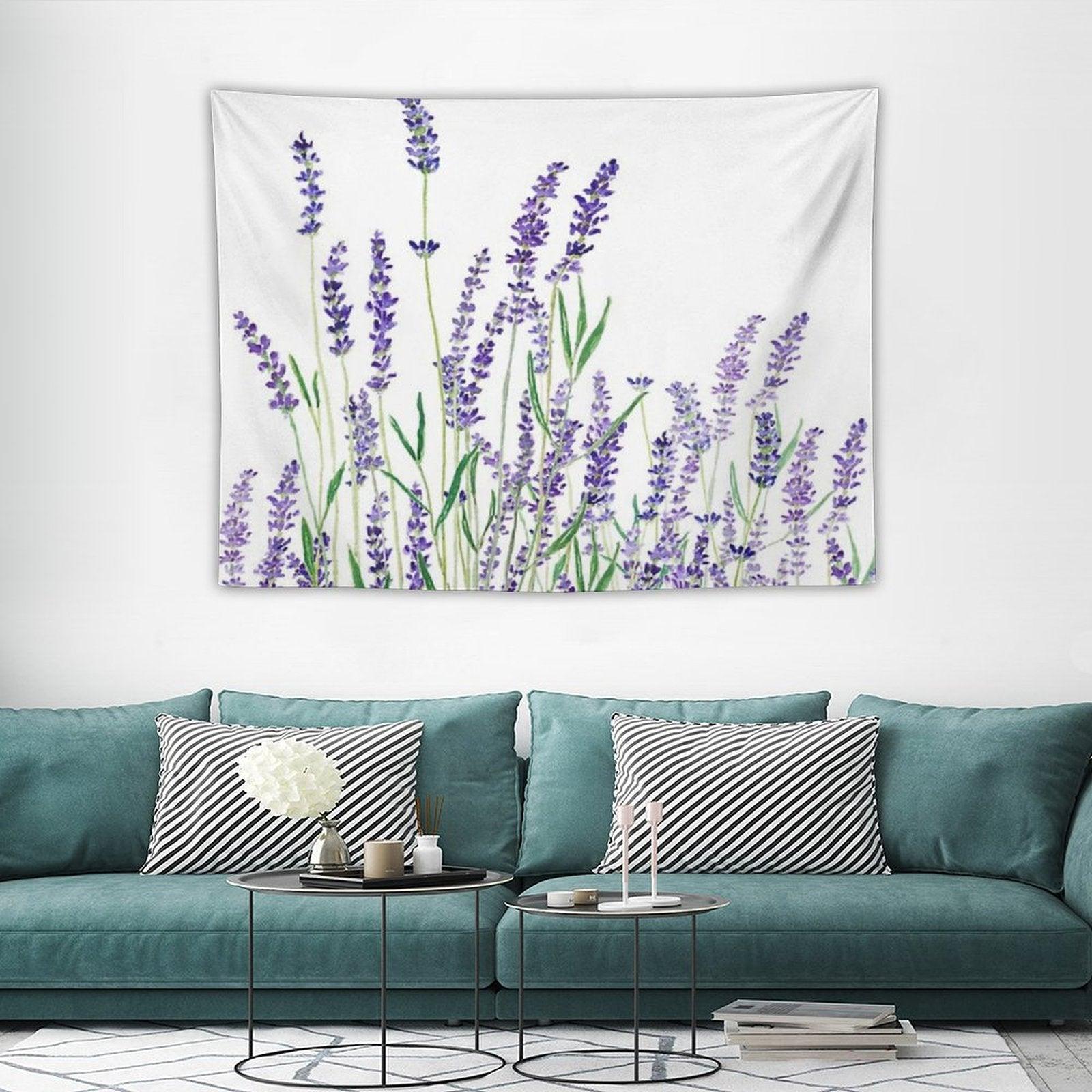 Hand Painted Purple Lavender Tapestry