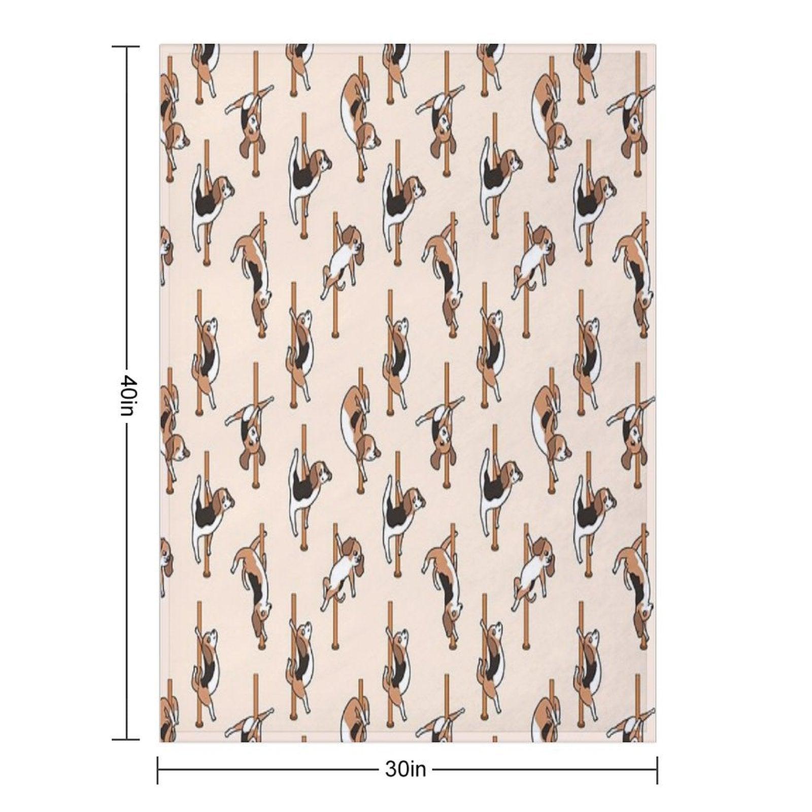 Beagle Pole Dancing Club Throw Blanket