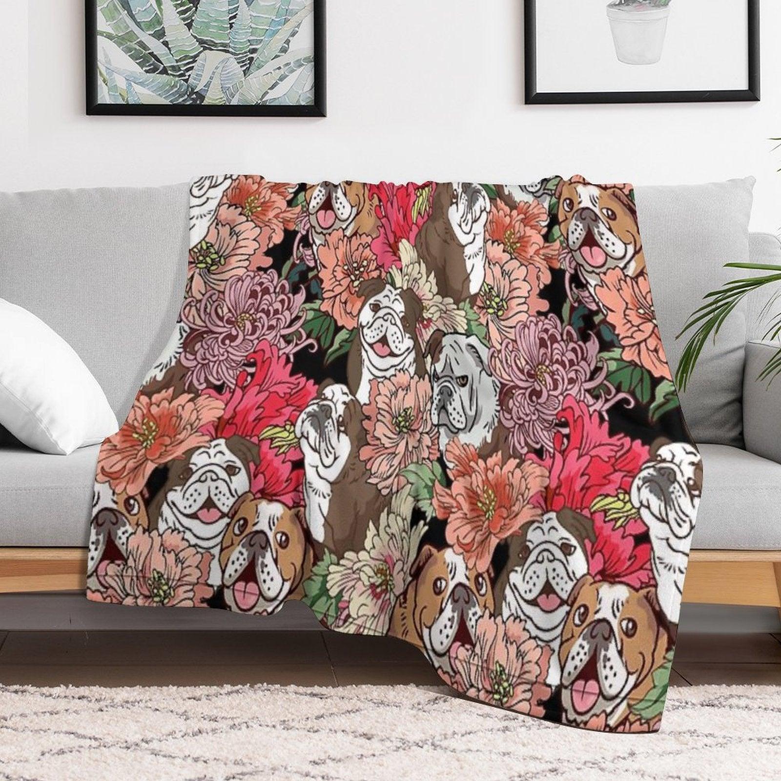 Because English Bulldog Throw Blanket