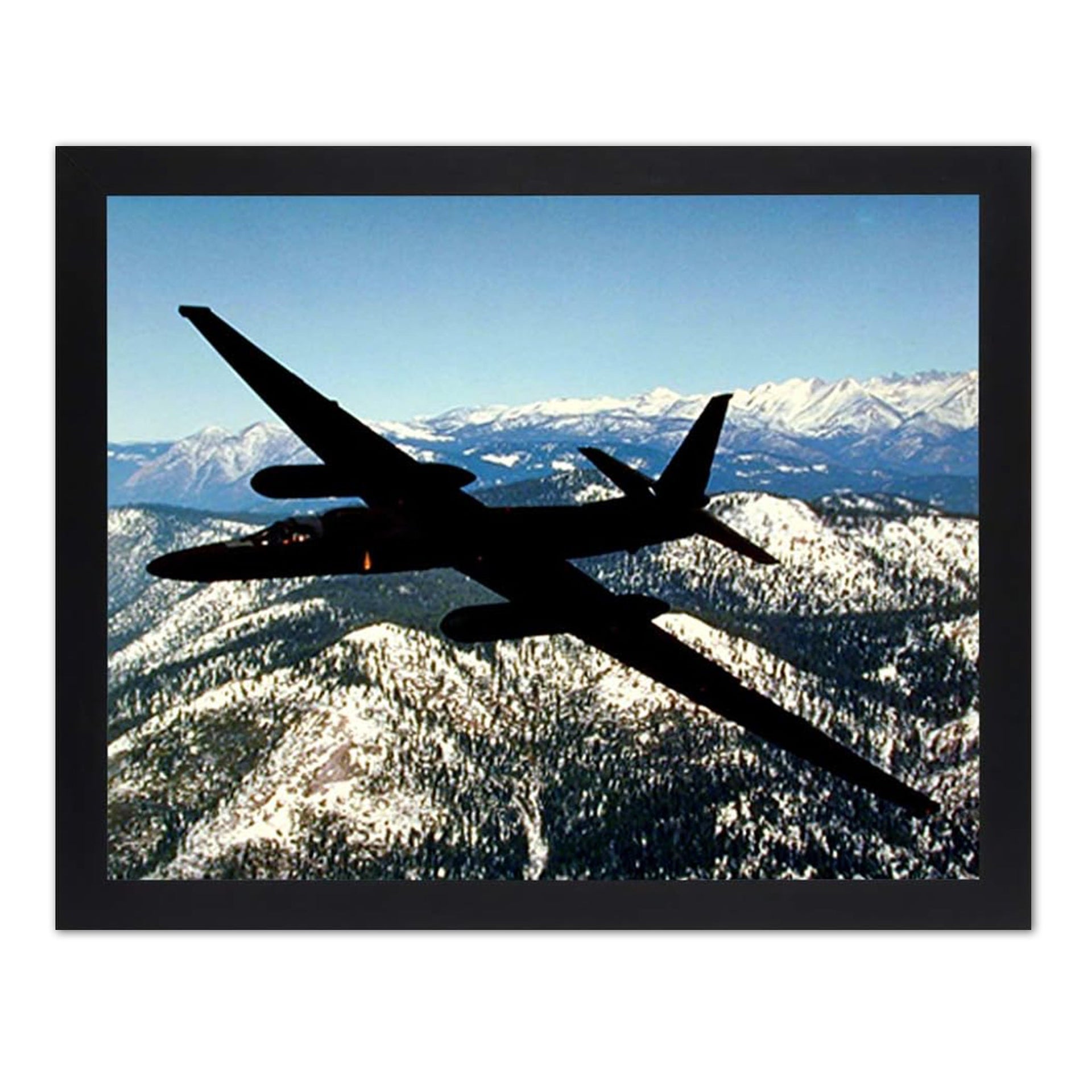 USAF U2 Spy Plane Art – Black Framed Airplane Print with Wood Frame