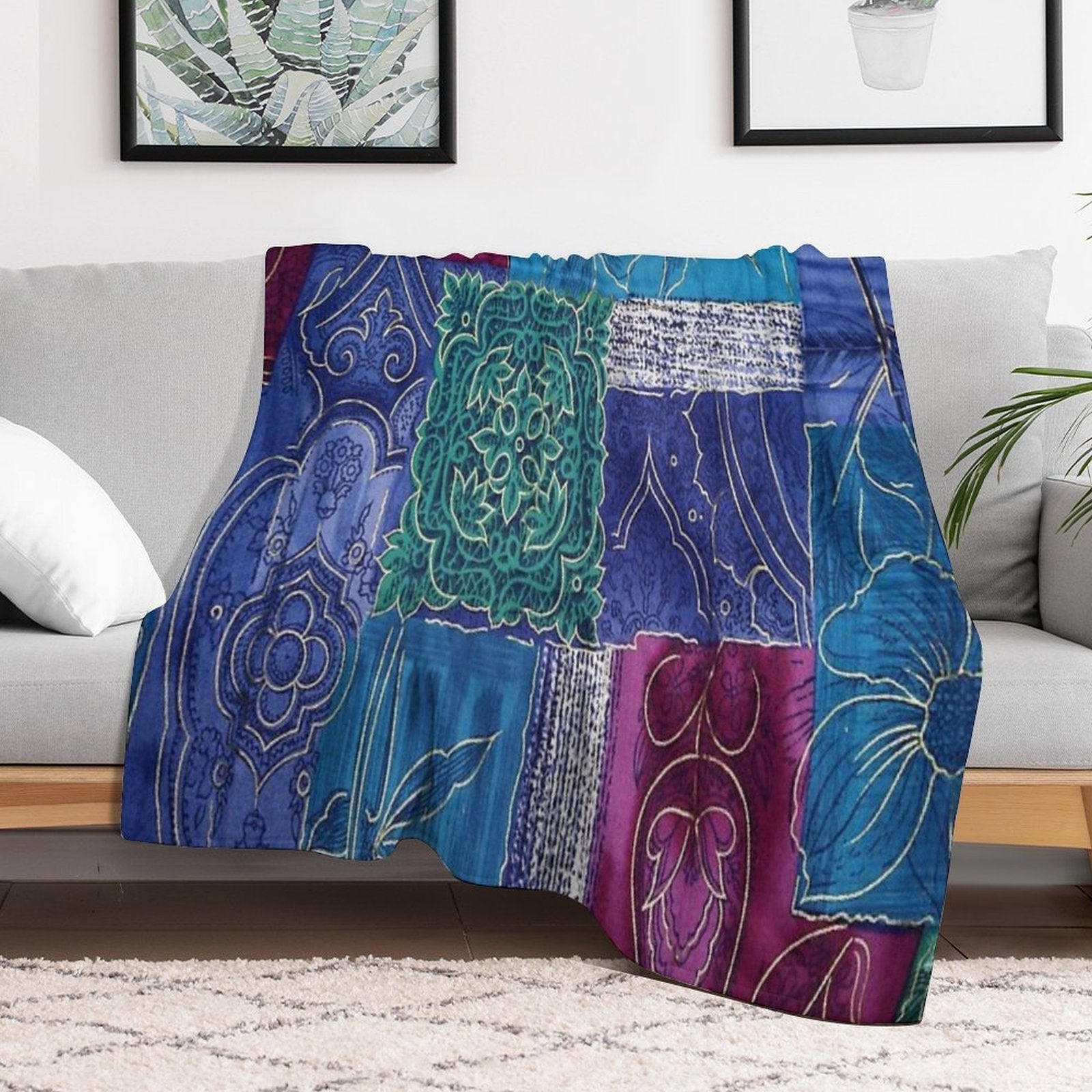 Flowers Abstract Velvety-soft Throw Blanket