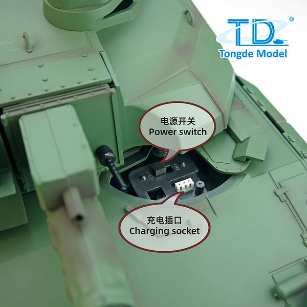 Tongde 1/16 RC Leclerc Tank – BB Shooting, Smoke, Recoil, 320° Turret