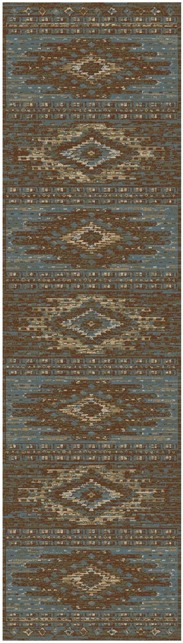 Southwestern Diamond Blue Area Rug - Gifts for You 'n Me