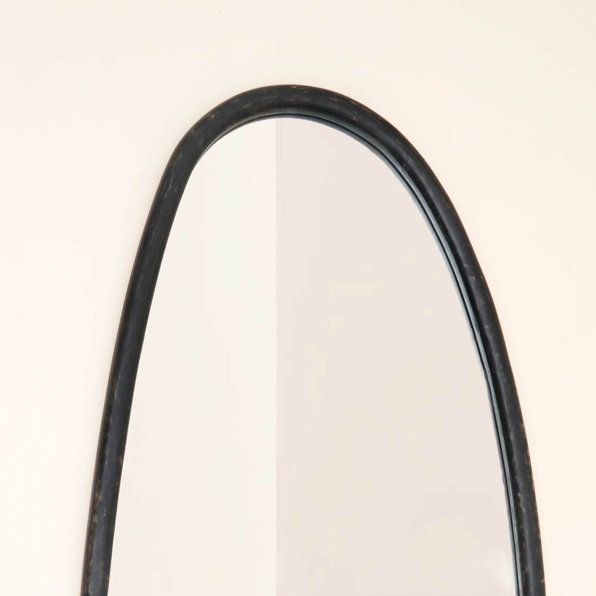 Wall Mirror with Blackwash Mango Wood Frame, Black, 28x60