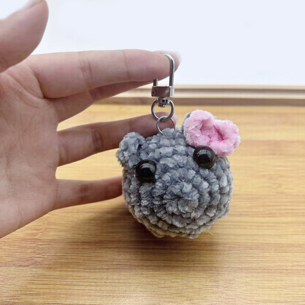 Chenille singing sad hamster keychain pendant Hamster emotional comfort doll