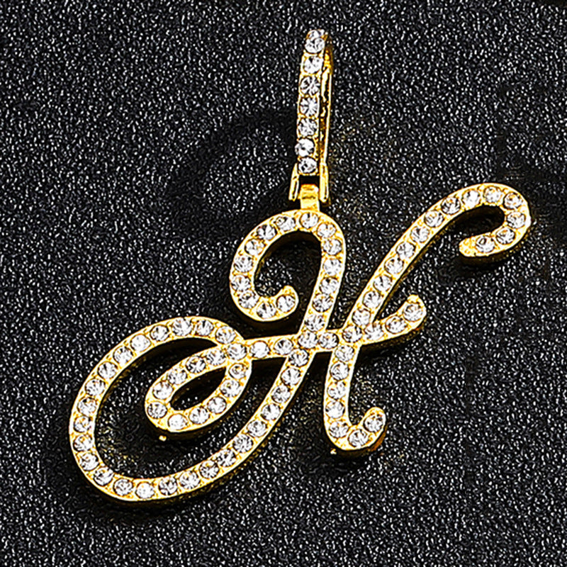 Hip hop accessories grass letter pendant melon seed buckle Cuban chain accessory