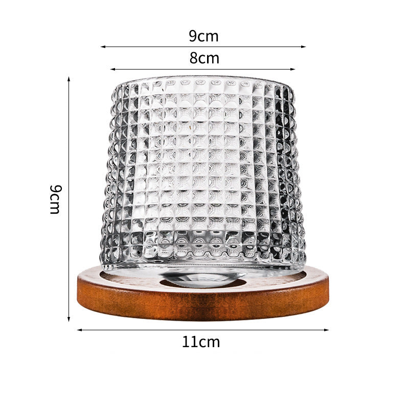 Hand drawn rotating glass cups multiple multi-purpose whiskey glasses rotating glass cups