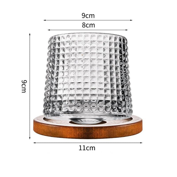 Hand drawn rotating glass cups multiple multi-purpose whiskey glasses rotating glass cups