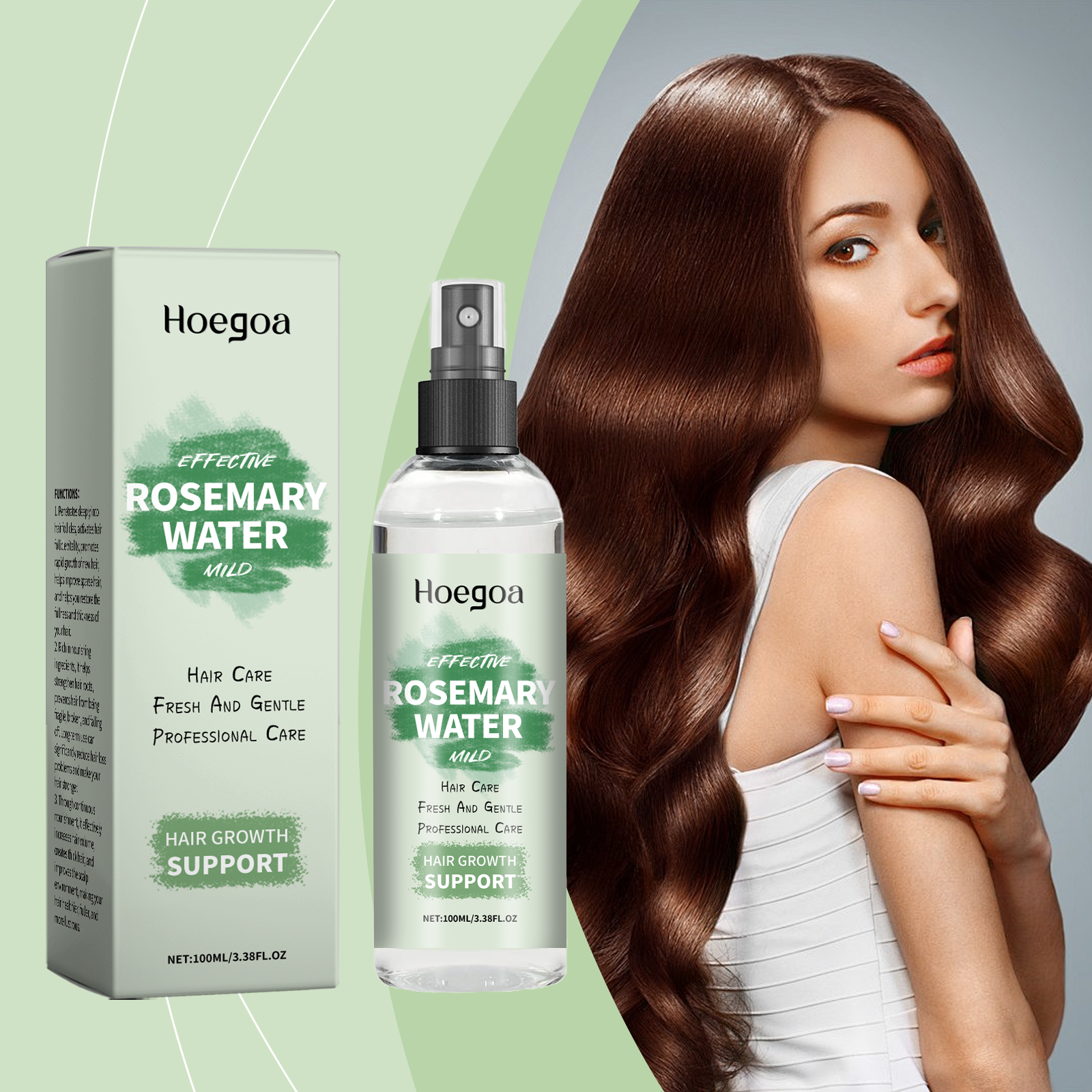 Rosemary Hair Treatment Spray, Gentle Nourishing Soft Shine Strong Hair Treatment Spray