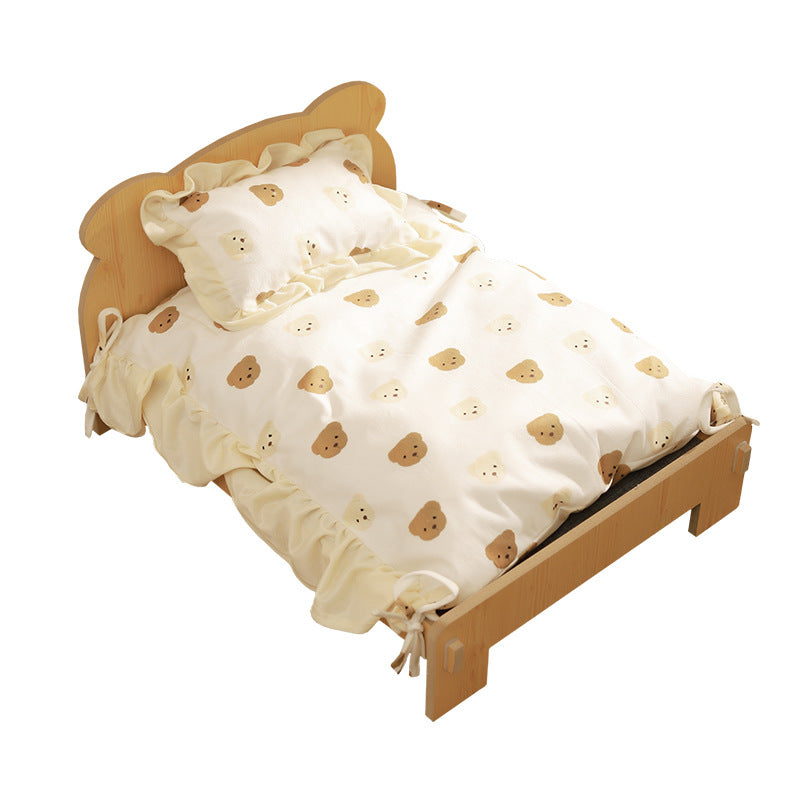 Cat Bed Universal Pet Bed Pet Nest Dog Nest Removable Solid Wood Bed Cute Kitten Princess Bed Pet Supplies