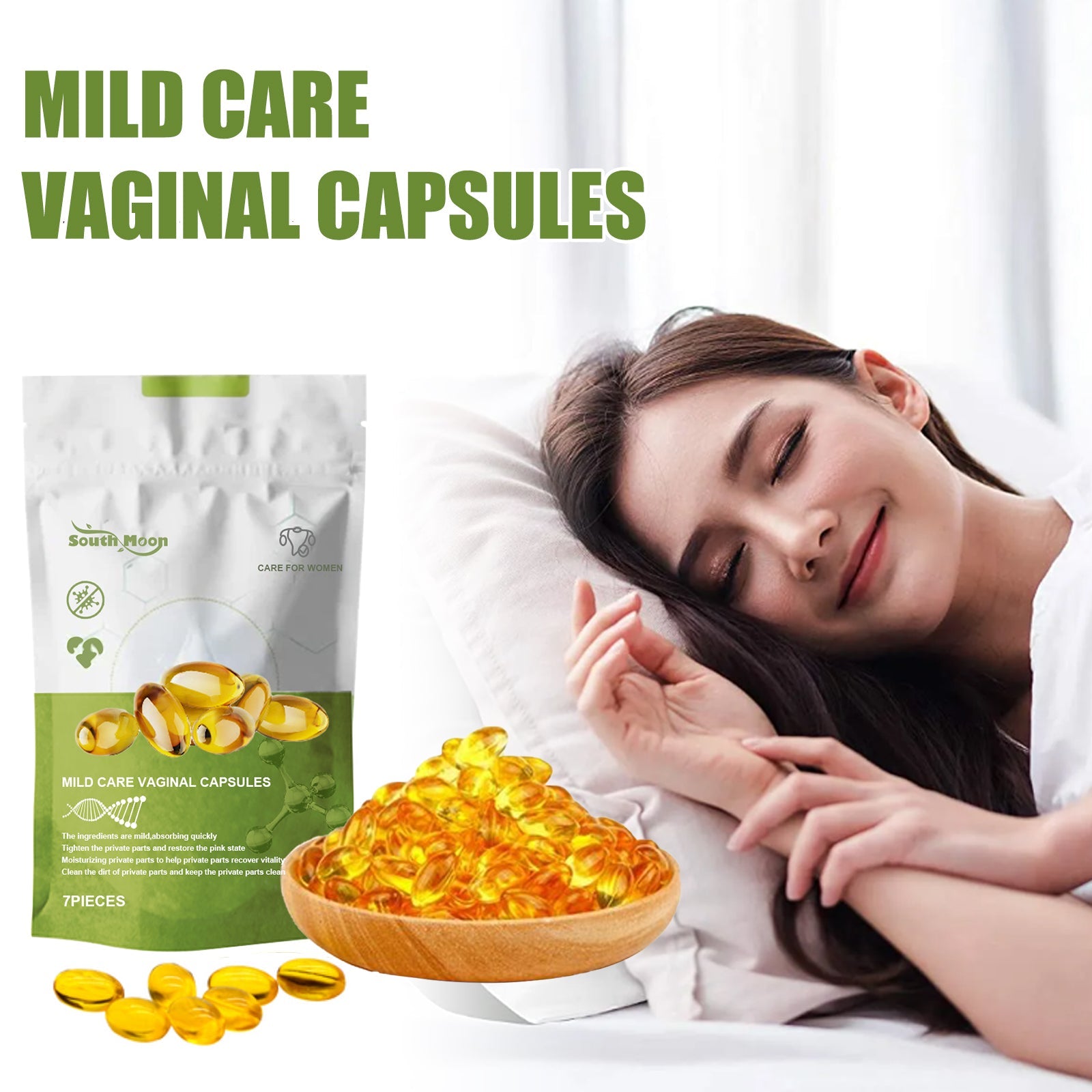 Mild Care Vaginal Capsules, Body Cleanse Deodorizing Odor And Itchiness Firming Gentle Care Capsules